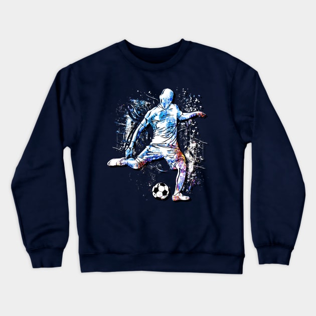 Soccer - Goal - Soccer Player Blue Crewneck Sweatshirt by BabyYodaSticker